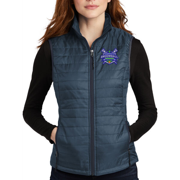 Port Authority® Ladies Packable Puffy Vest - Embroidered Logo Thumbnail