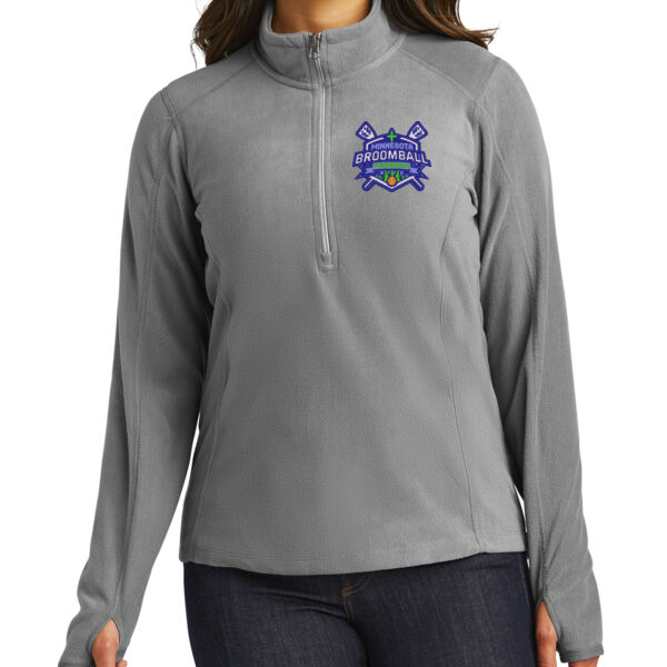 Port Authority® Ladies Microfleece 1/2-Zip Pullover - Embroidered Logo Thumbnail
